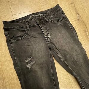 Black distressed jeans